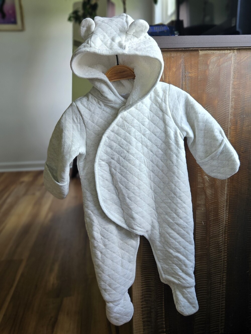 Quilted Winter Baby Bear One-Piece